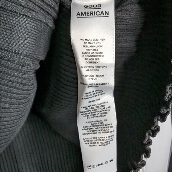 Good American Lettuce Edge Top Cardigan Black Size 5/6 2X/3X - Picture 5 of 6